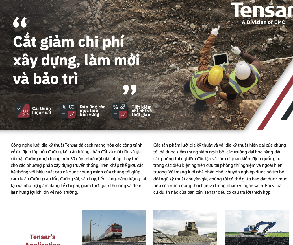 Tensar's Applications Adverts Flyer